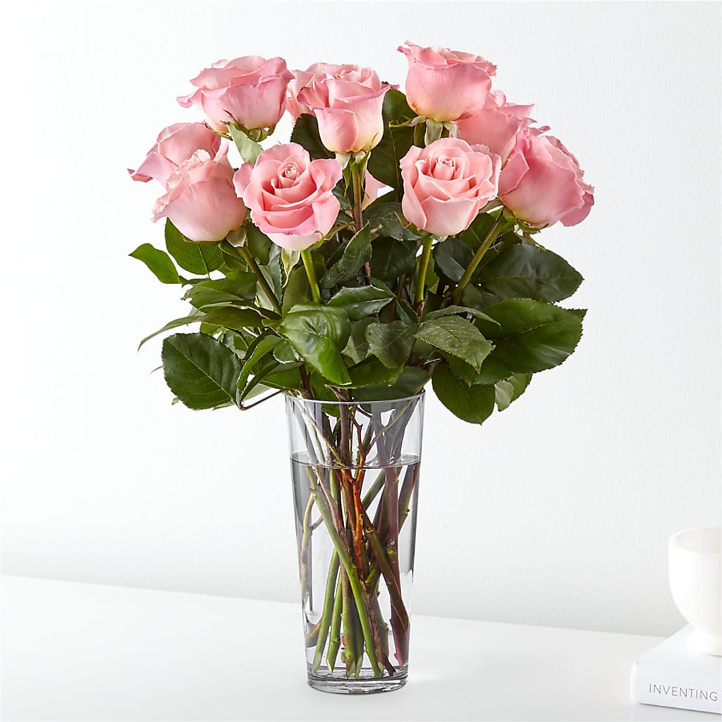 Long Stem Pink Rose Bouquet – Exquisite Flowers, Freeport FL