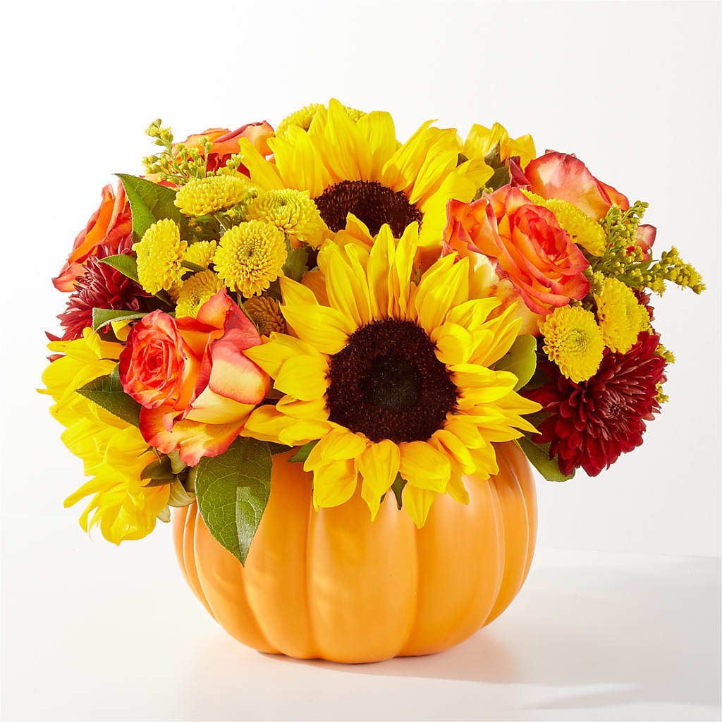 Golden Gourd Pumpkin Bouquet – Exquisite Flowers, Freeport FL