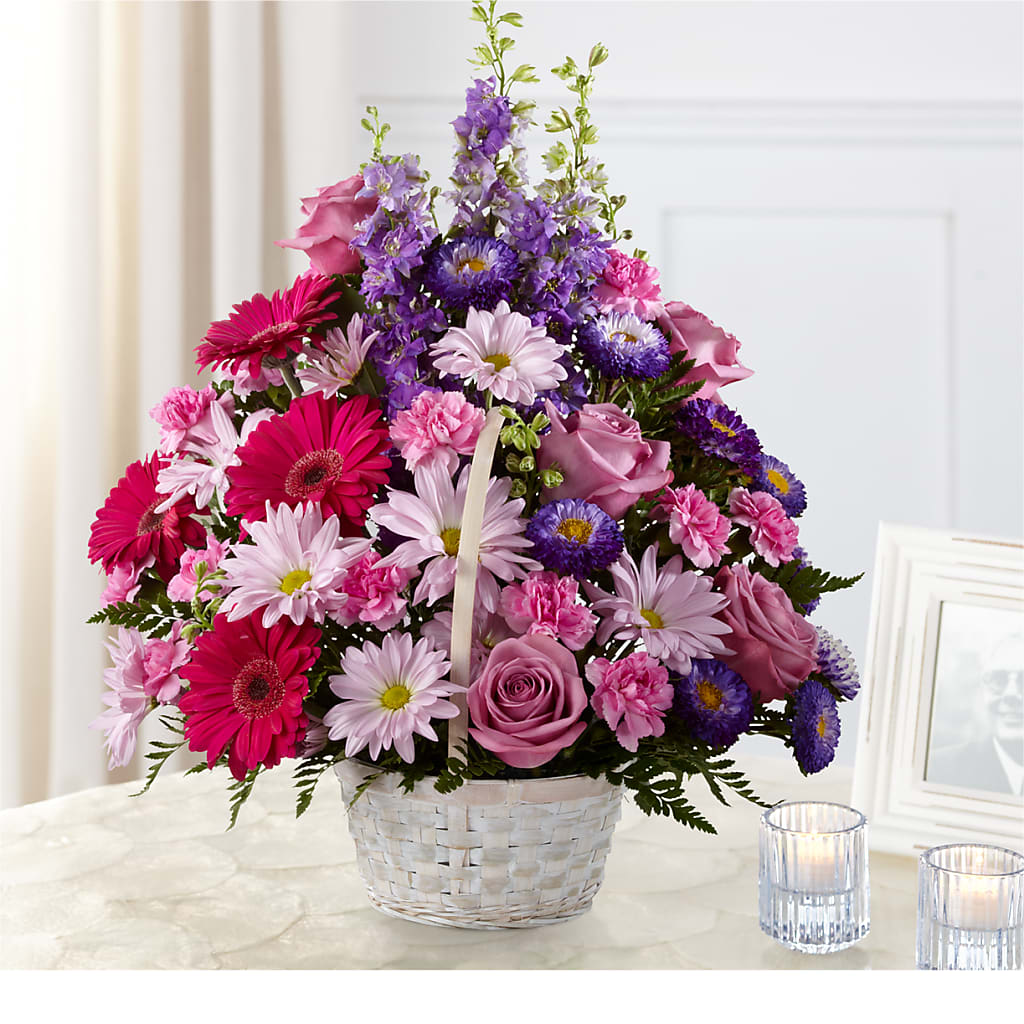 Pastel Peace Basket – Exquisite Flowers, Freeport FL