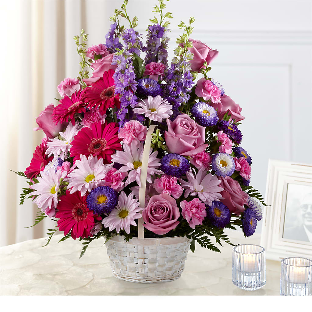 Pastel Peace Basket – Exquisite Flowers, Freeport FL