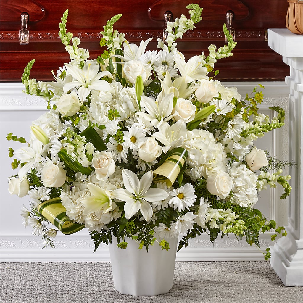 Thoughts of Tranquility Floor Basket – Exquisite Flowers, Freeport FL