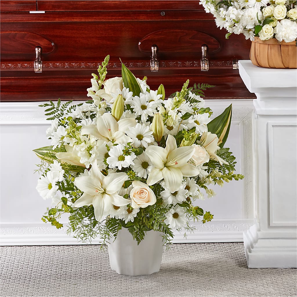 Thoughts of Tranquility Floor Basket – Exquisite Flowers, Freeport FL