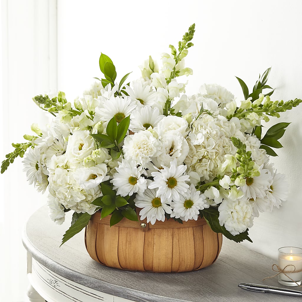 Pure Ivory Basket – Exquisite Flowers, Freeport FL