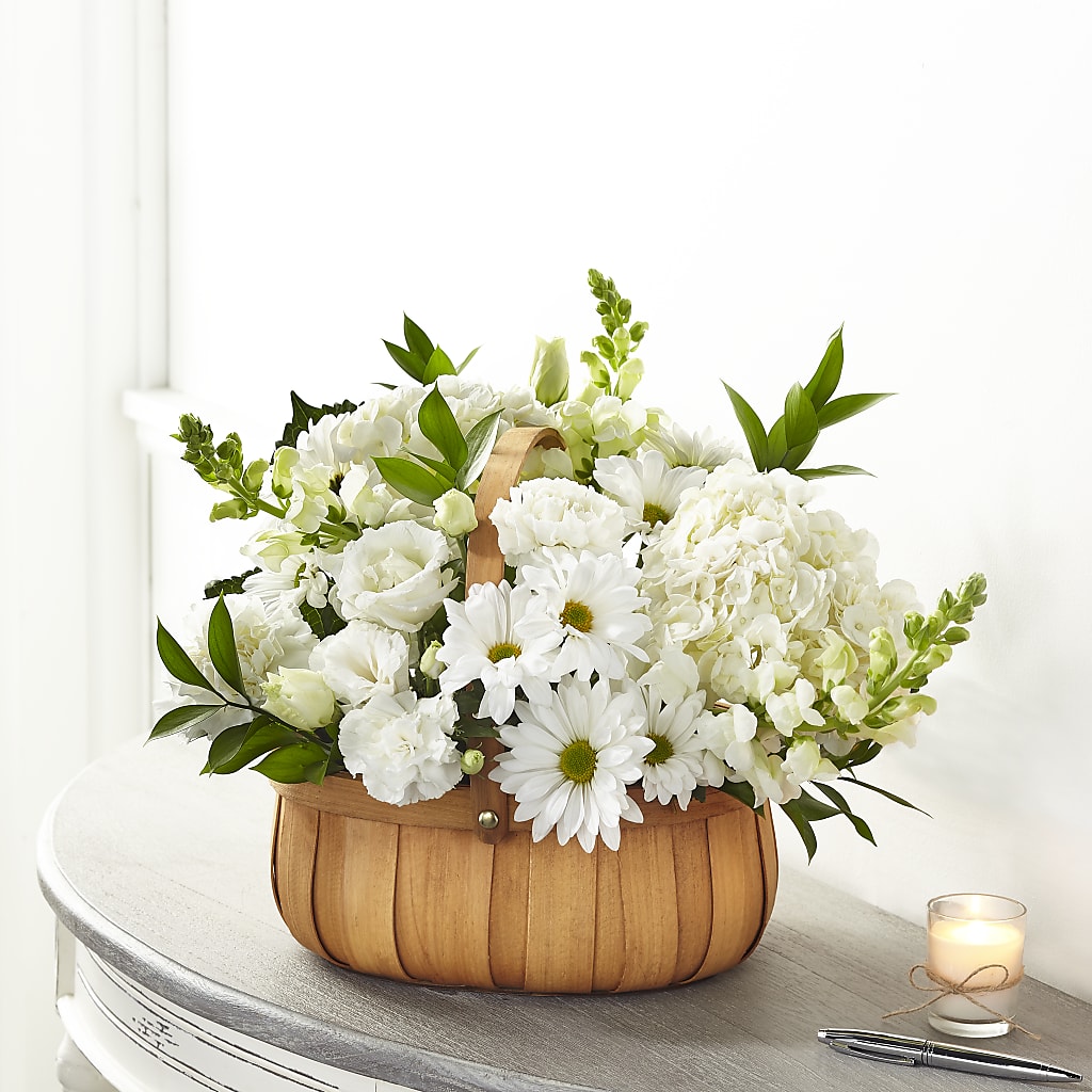 Pure Ivory Basket – Exquisite Flowers, Freeport FL