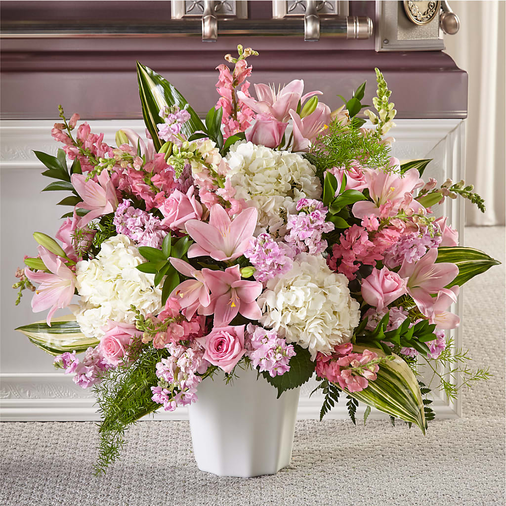 Simply Serene Floor Basket – Exquisite Flowers, Freeport FL