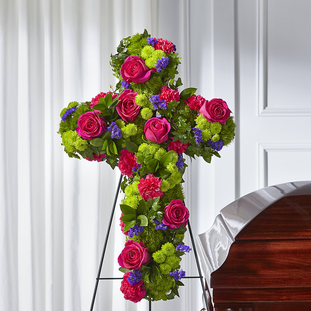 Tribute Rose Floral Cross – Exquisite Flowers, Freeport FL