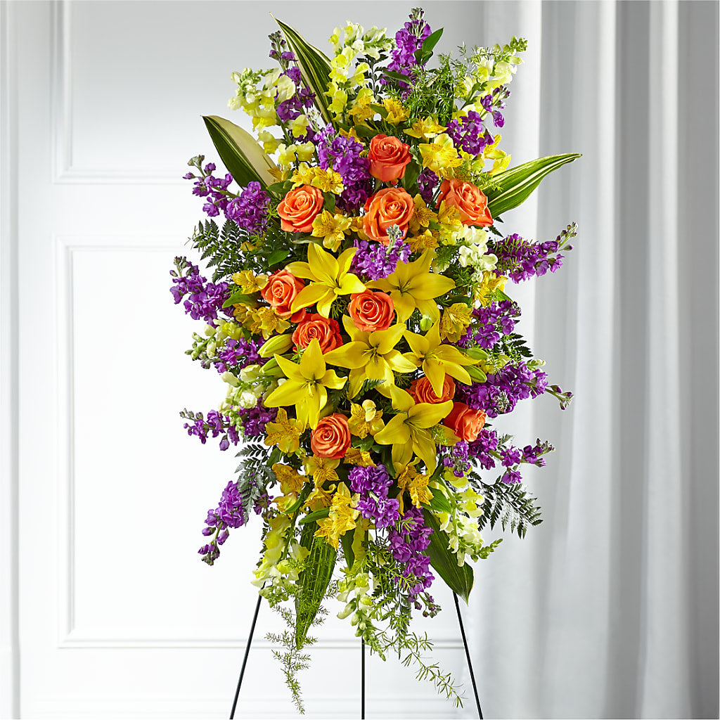 Thoughtful Prayers Standing Spray – Exquisite Flowers, Freeport FL