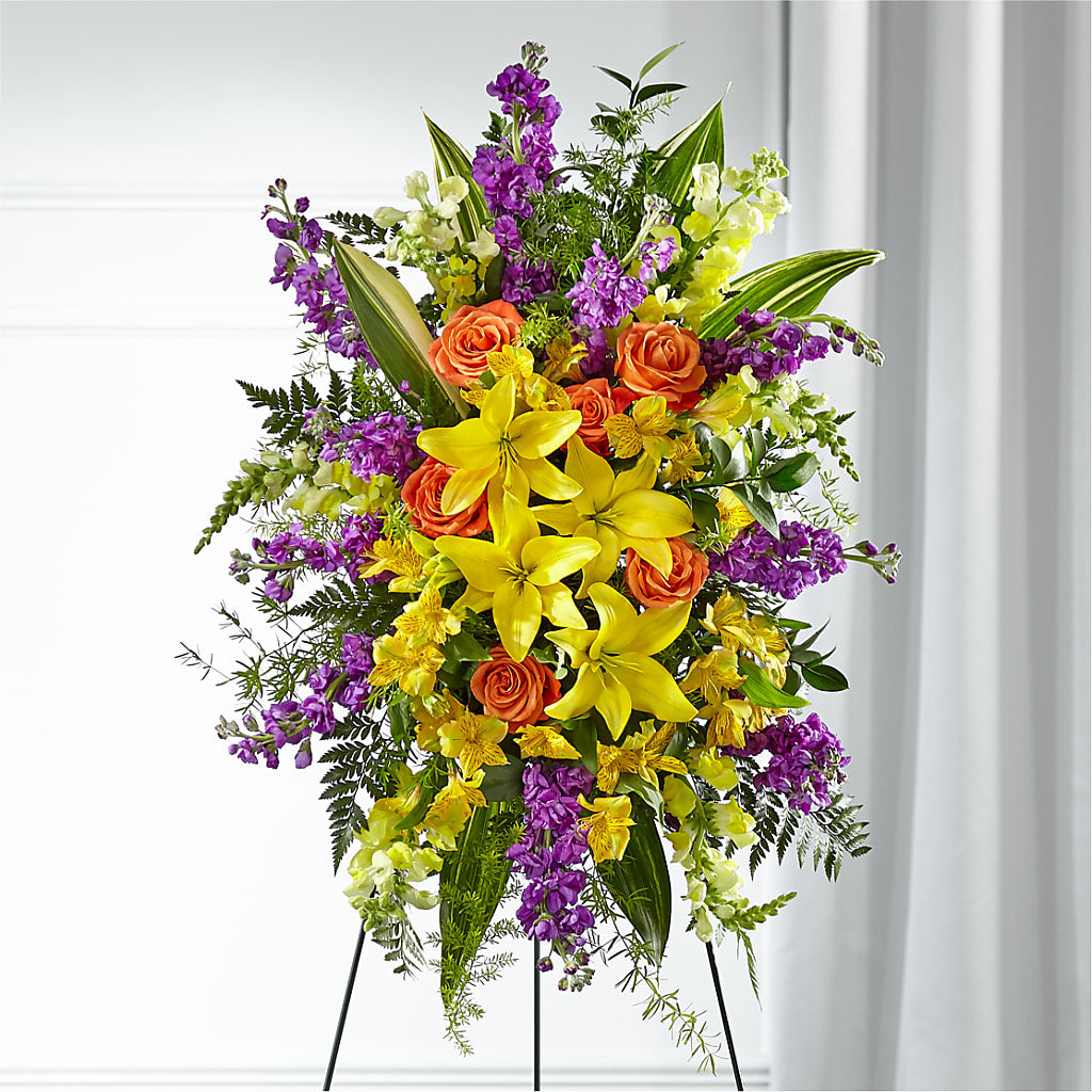 Thoughtful Prayers Standing Spray – Exquisite Flowers, Freeport FL