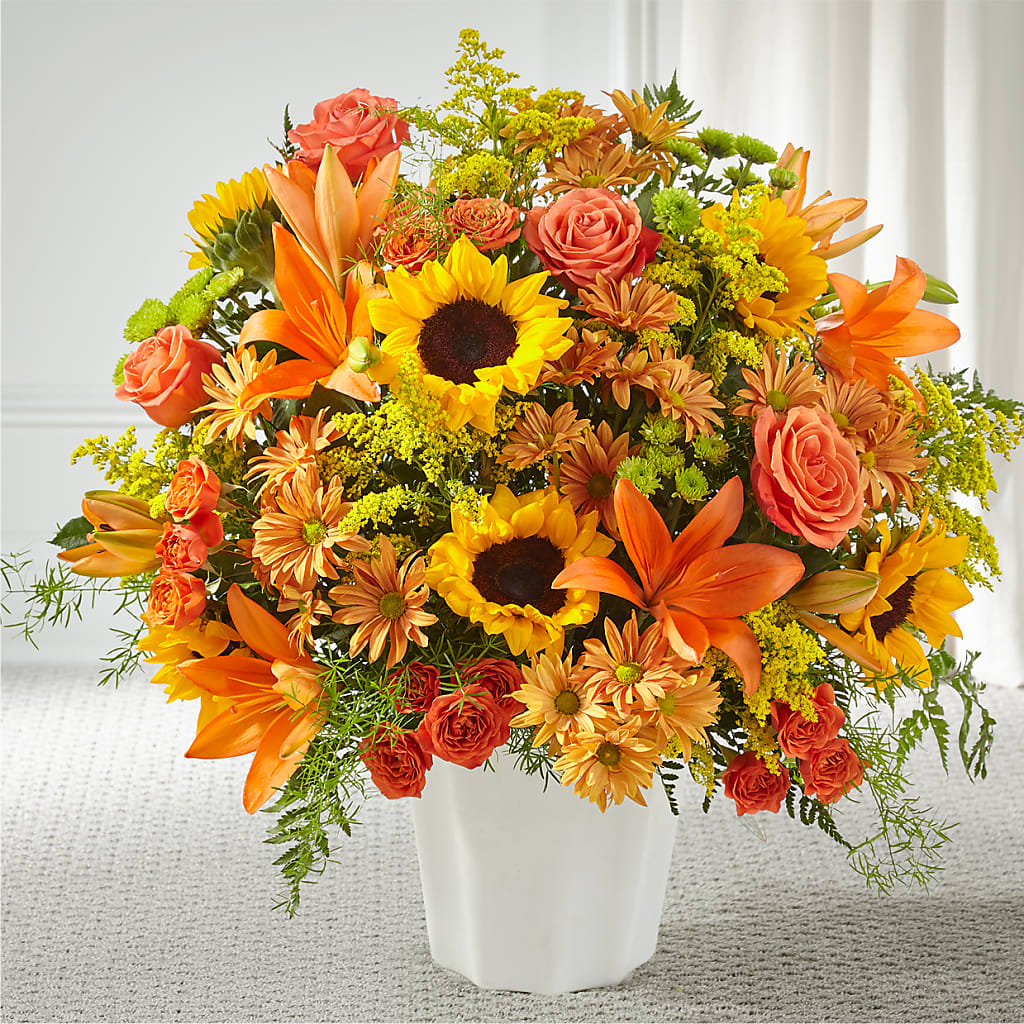 Harvest Thoughts Floor Basket – Exquisite Flowers, Freeport FL