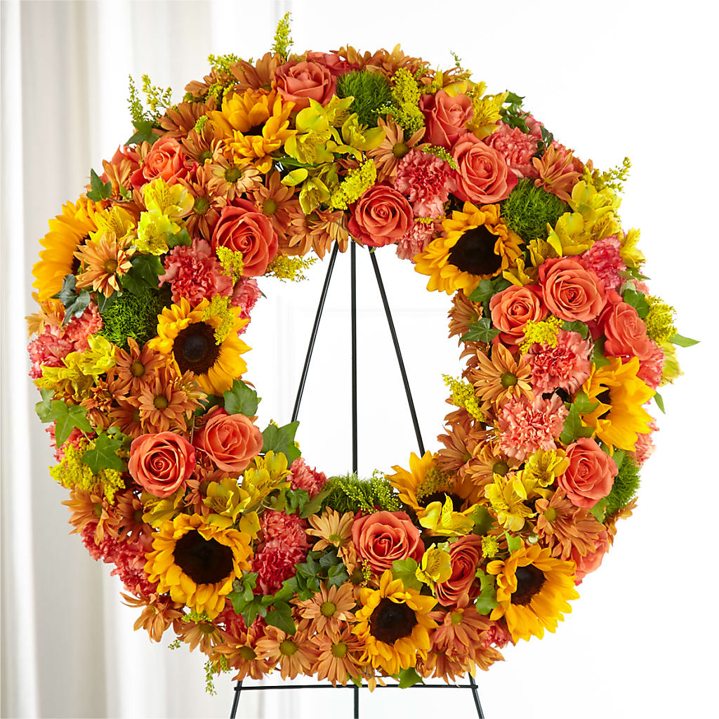 Autumnal Memories Wreath (Standard) – Exquisite Flowers, Freeport FL