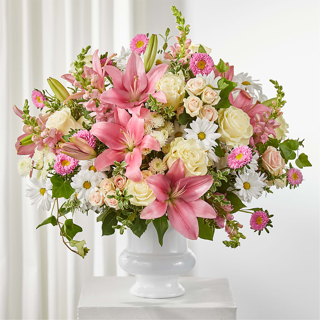 Empathetic Blooms Urn Arrangement – Exquisite Flowers, Freeport FL