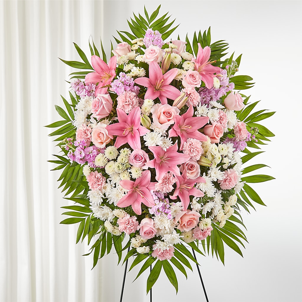 Offering Solace Standing Spray – Exquisite Flowers, Freeport FL