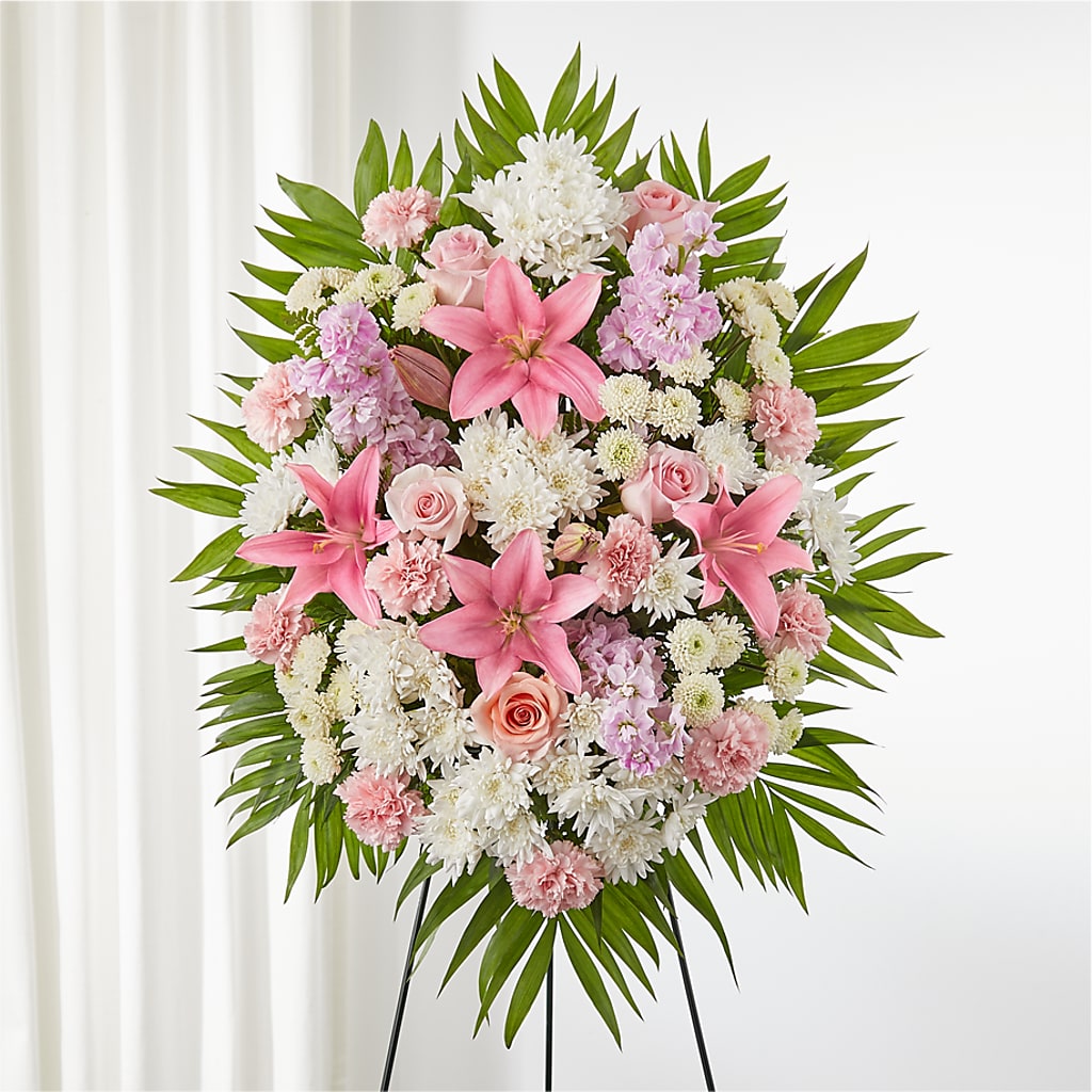 Offering Solace Standing Spray – Exquisite Flowers, Freeport FL