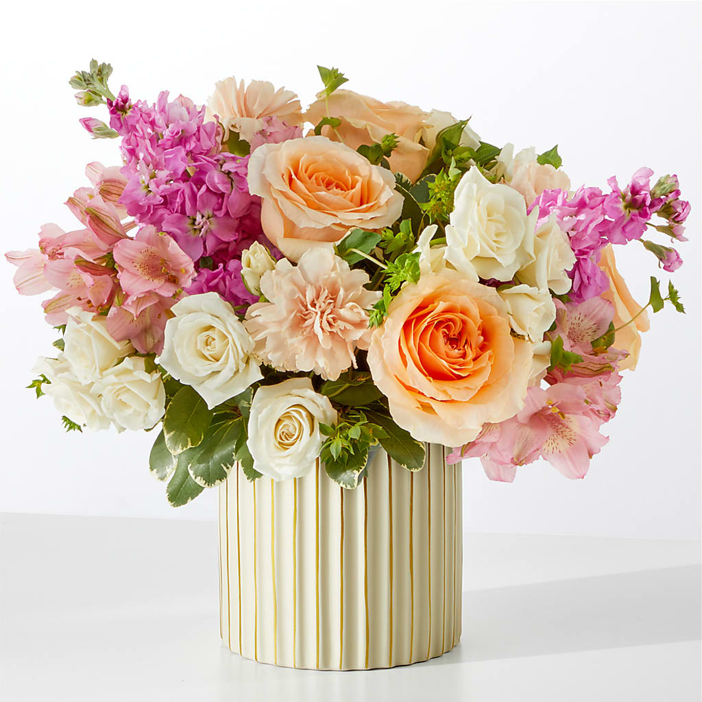 Paradise Bouquet with Ivory Vase – Exquisite Flowers, Freeport FL