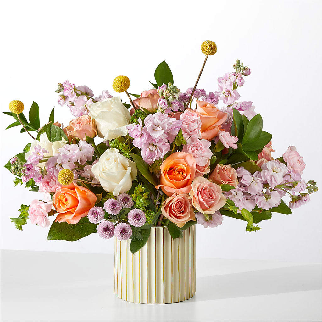 French Market Bouquet with Ivory Vase – Exquisite Flowers, Freeport FL