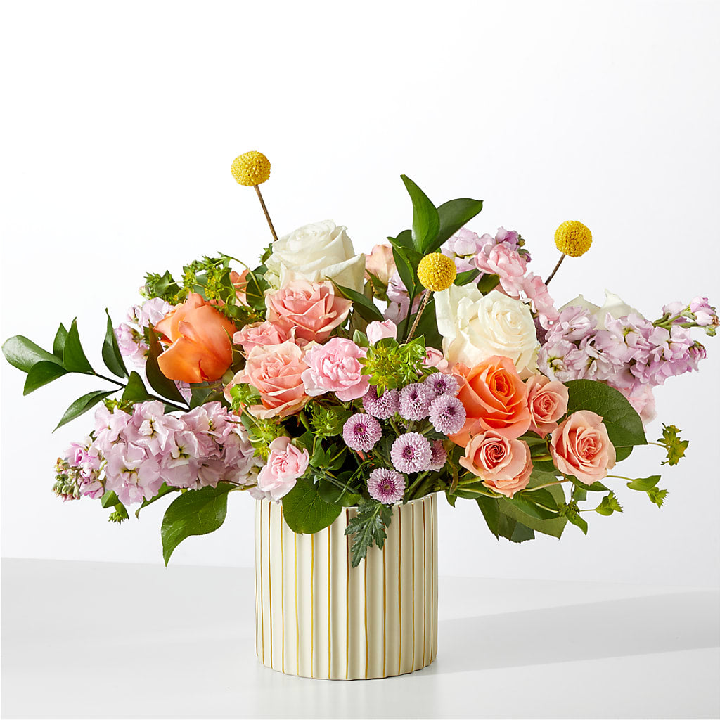 French Market Bouquet with Ivory Vase – Exquisite Flowers, Freeport FL