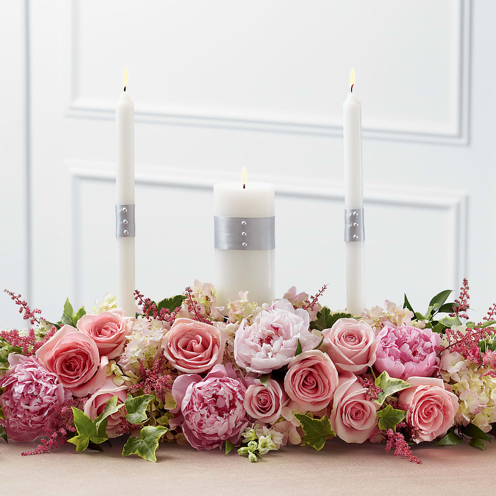 Worldwide Romance Unity Candle Arrangement – Exquisite Flowers, Freeport FL
