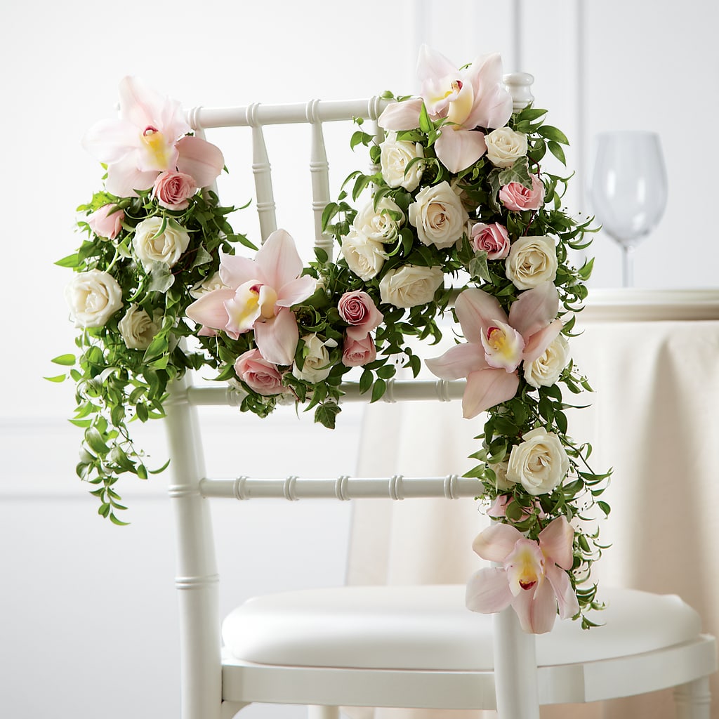 Orchid Rose Chair Décor – Exquisite Flowers, Freeport FL
