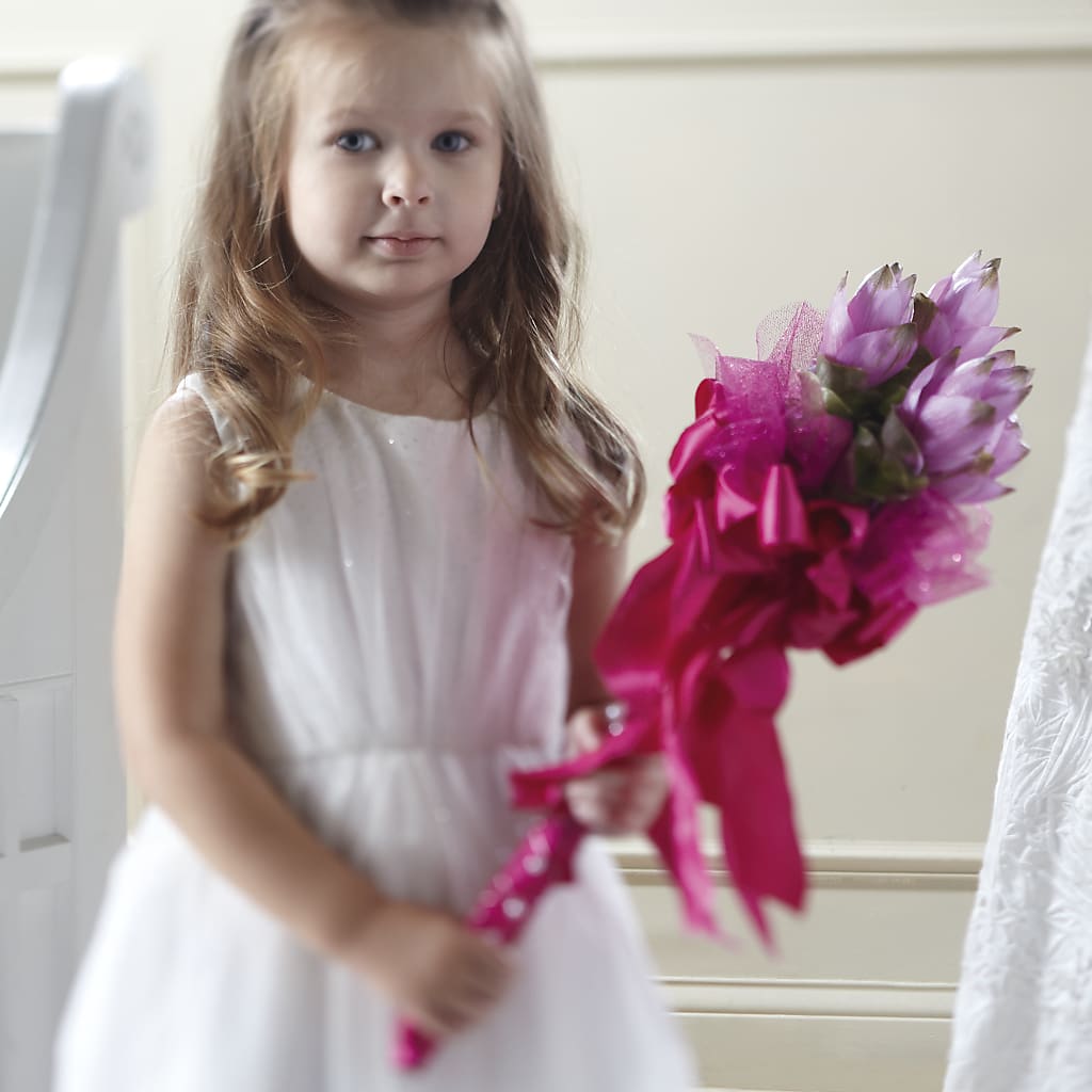 Sparkle Pink Flower Girl Bouquet – Exquisite Flowers, Freeport FL