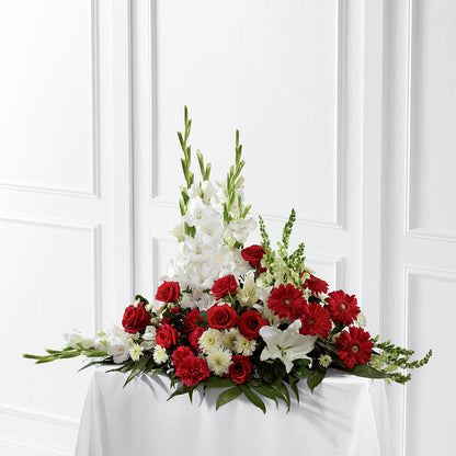 Crimson & White Arrangement –  Exquisite Flowers, Freeport FL
