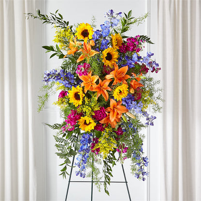 Sunlit Memories Standing Spray (Standard) –  Exquisite Flowers, Freeport FL