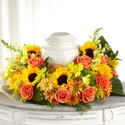 Faithful Sunflower Cremation Adornment –  Exquisite Flowers, Freeport FL