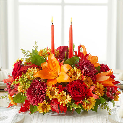 Autumn's Embrace Centerpiece –  Exquisite Flowers, Freeport FL