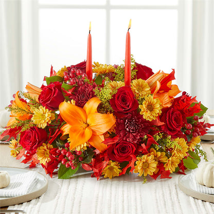 Autumn's Embrace Centerpiece –  Exquisite Flowers, Freeport FL