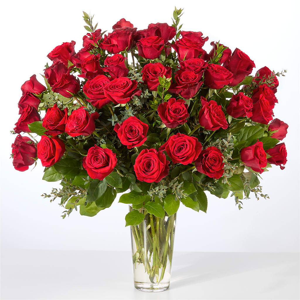 Forever Yours Fifty Stem Red Rose Bouquet –  Exquisite Flowers, Freeport FL
