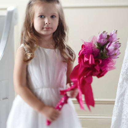 Sparkle Pink Flower Girl Bouquet –  Exquisite Flowers, Freeport FL